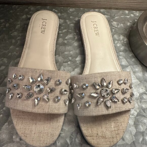J. Crew Factory Shoes - J crew factory jeweled Slides womans Size 9